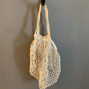 Cream Mesh Tote Bag